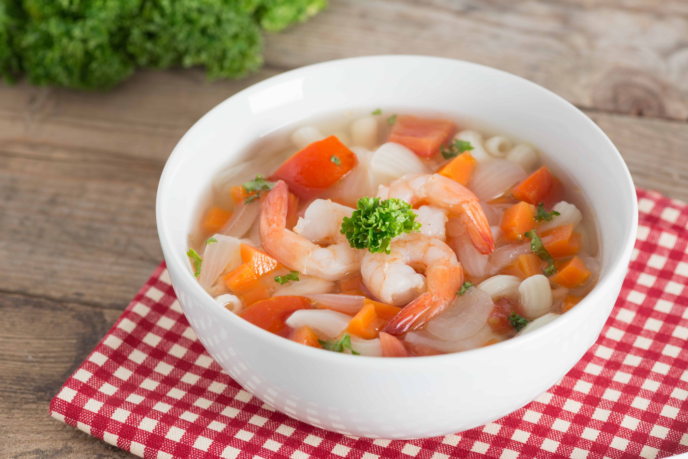 สูตร ซุปมักกะโรนีกุ้ง