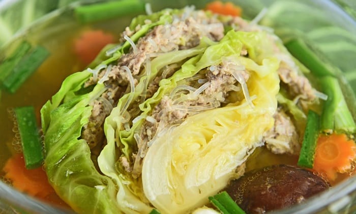 สูตรแกงจืดกะหล่ำปลียัดไส้