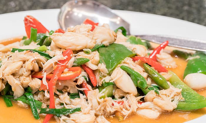 สูตรเนื้อปูผัดพริกขี้หนูสด