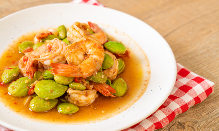 สูตรผัดสะตอกุ้งสด เมนูอร่อยและให้ประโยชน์