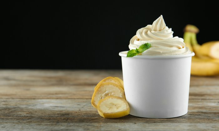 ไอศกรีมกล้วยหอมโยเกิร์ต เมนูของหวาน ดับร้อน